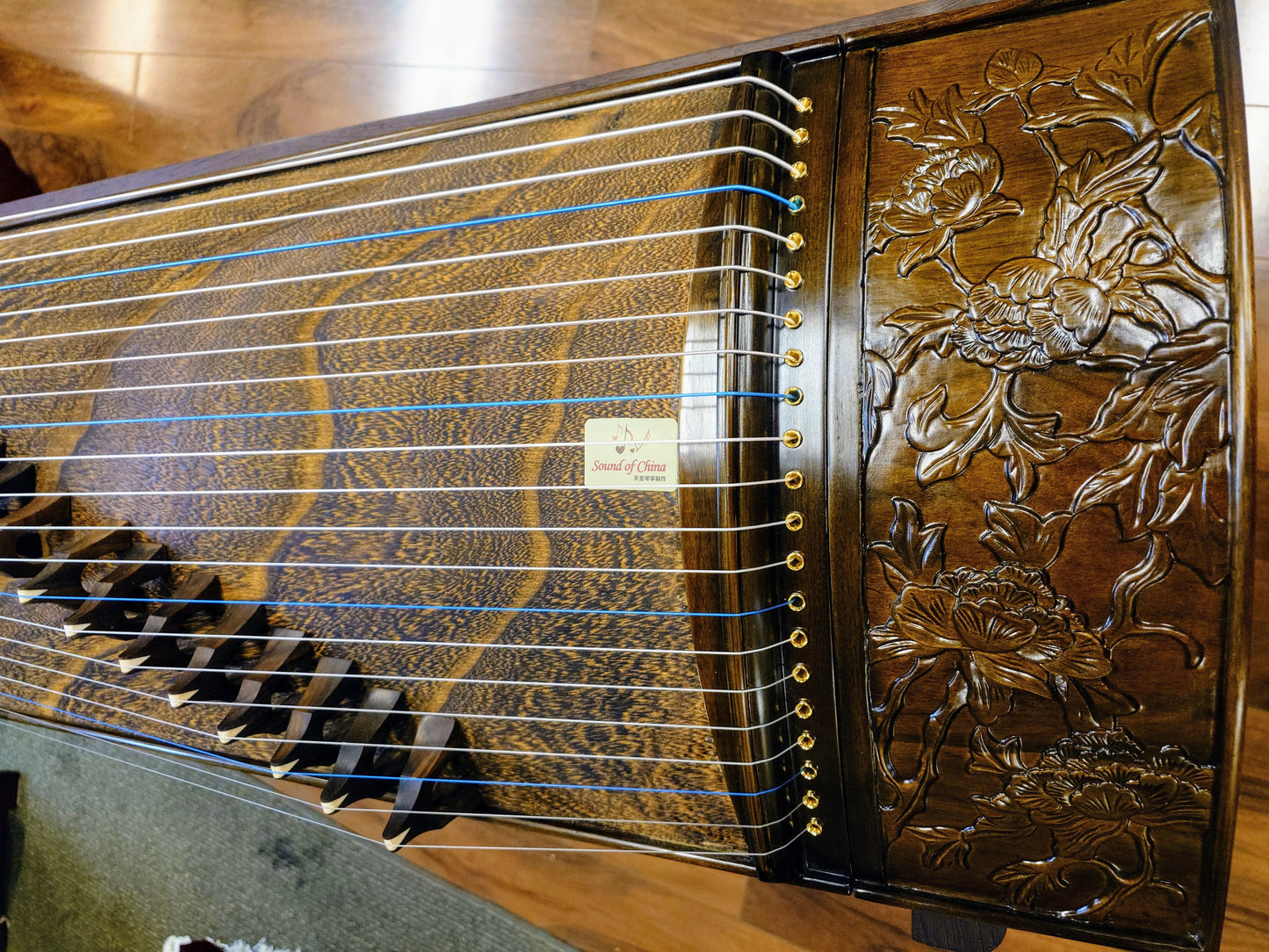 Sound of China Concert Carved-Out Golden-Thread Nanmu Guzheng "Enchanted Rose"