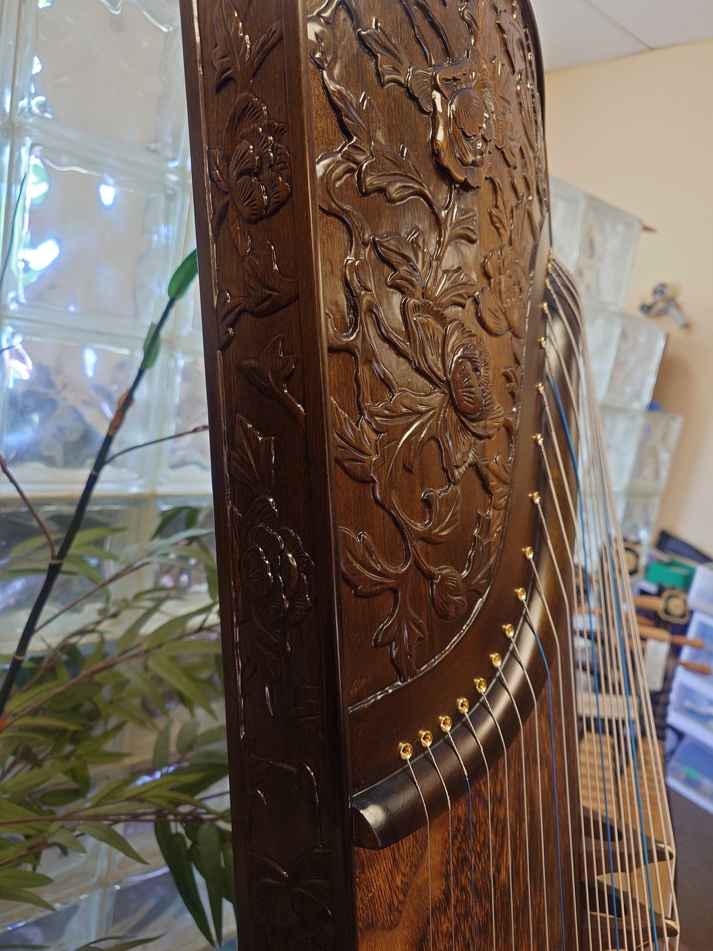 Sound of China Concert Carved-Out Golden-Thread Nanmu Guzheng "Enchanted Rose"