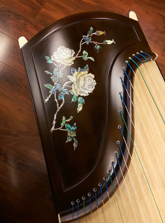 Tianyi Nanmu Guzheng with Mica Inlay "Jasmine Frgrance"