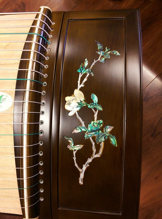 Tianyi Nanmu Guzheng with Mica Inlay "Jasmine Frgrance"