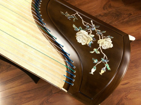 Tianyi Nanmu Guzheng with Mica Inlay "Jasmine Frgrance"